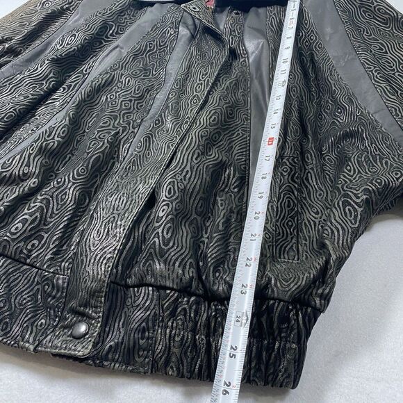 Vintage Gino Di Giorgio by Comint Womens Large Leather Bomber Jacket 80s 90s Zip - Picture 3 of 16